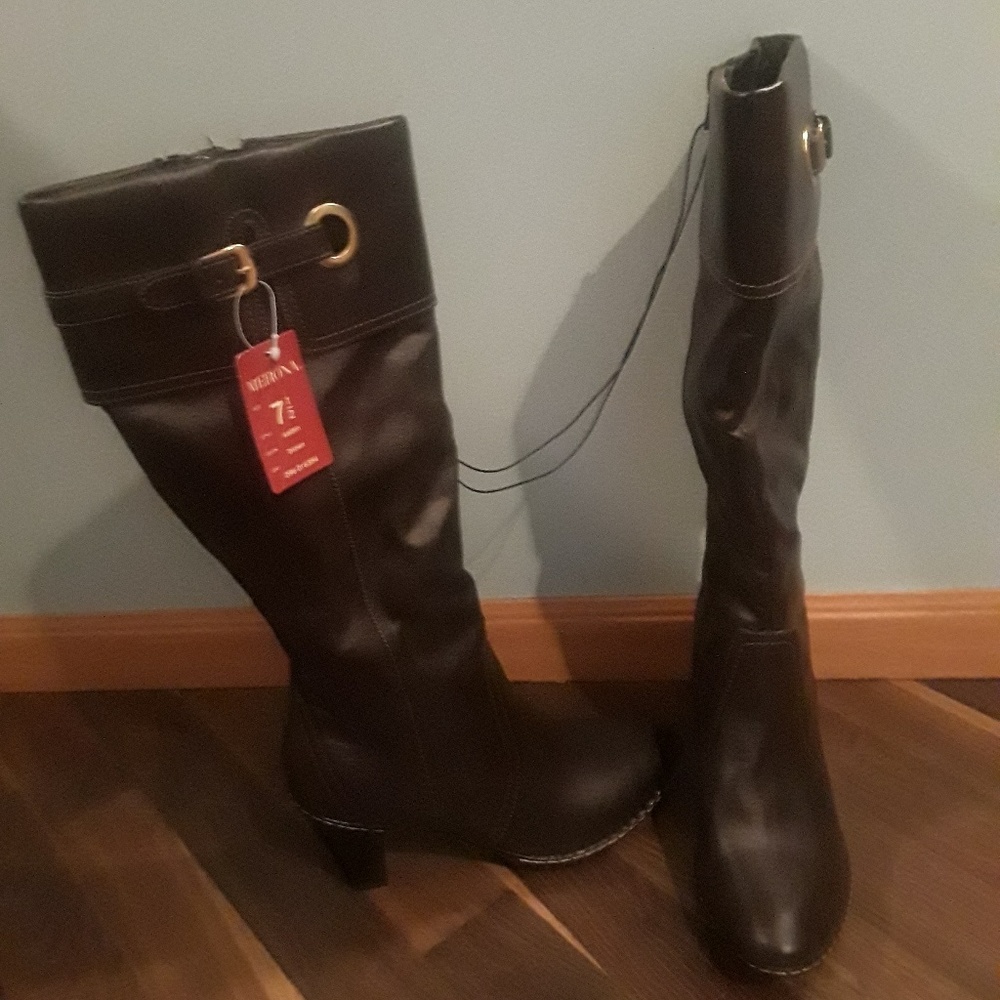 Merona chocolate brown knee high boots - Picture 6 of 8